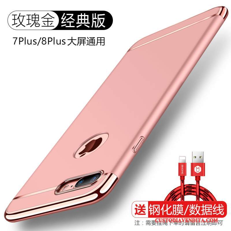 Custodia iPhone 8 Plus Protezione Rosso Tendenza, Cover iPhone 8 Plus Telefono Ring