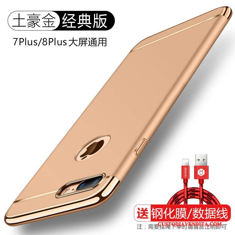 Custodia iPhone 8 Plus Protezione Rosso Tendenza, Cover iPhone 8 Plus Telefono Ring