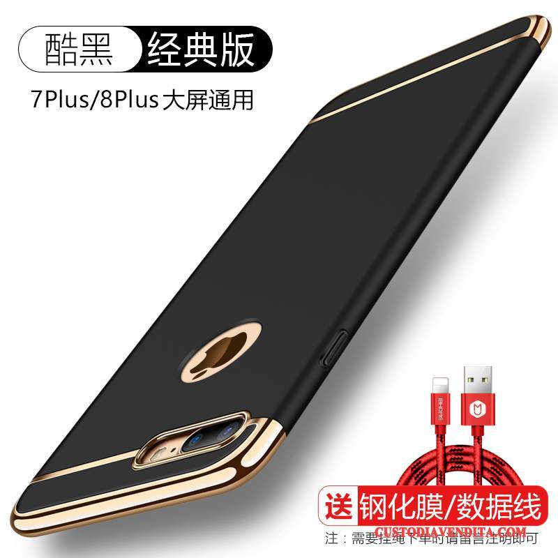 Custodia iPhone 8 Plus Protezione Rosso Tendenza, Cover iPhone 8 Plus Telefono Ring