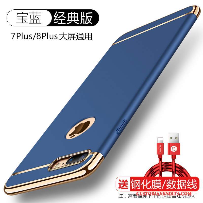Custodia iPhone 8 Plus Protezione Rosso Tendenza, Cover iPhone 8 Plus Telefono Ring