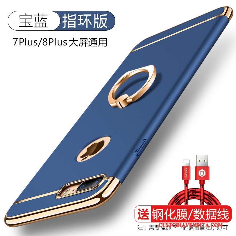 Custodia iPhone 8 Plus Protezione Rosso Tendenza, Cover iPhone 8 Plus Telefono Ring