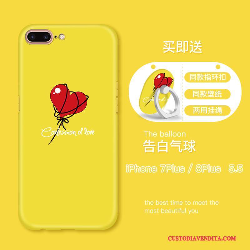 Custodia iPhone 8 Plus Silicone Di Personalità Blu, Cover iPhone 8 Plus Colore Marchio Di Tendenza Tutto Incluso