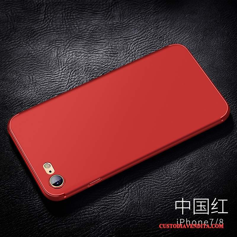Custodia iPhone 8 Plus Silicone Rossotelefono, Cover iPhone 8 Plus Tendenza Macchiati