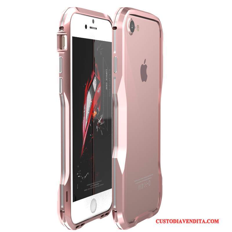 Custodia iPhone 8 Protezione Telaio Difficile, Cover iPhone 8 Rosa Anti-caduta