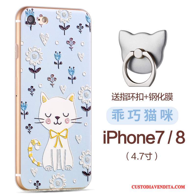 Custodia iPhone 8 Silicone Anti-caduta Porpora, Cover iPhone 8 Cartone Animato Morbidotelefono
