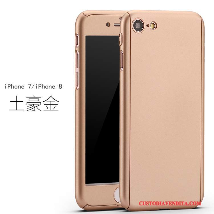 Custodia iPhone 8 Silicone Rosso Rosa, Cover iPhone 8 Tutto Incluso Anti-caduta