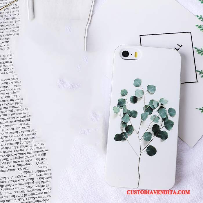 Custodia iPhone Se Goffratura Blu Ornamenti Appesi, Cover iPhone Se Silicone Morbido Tutto Incluso