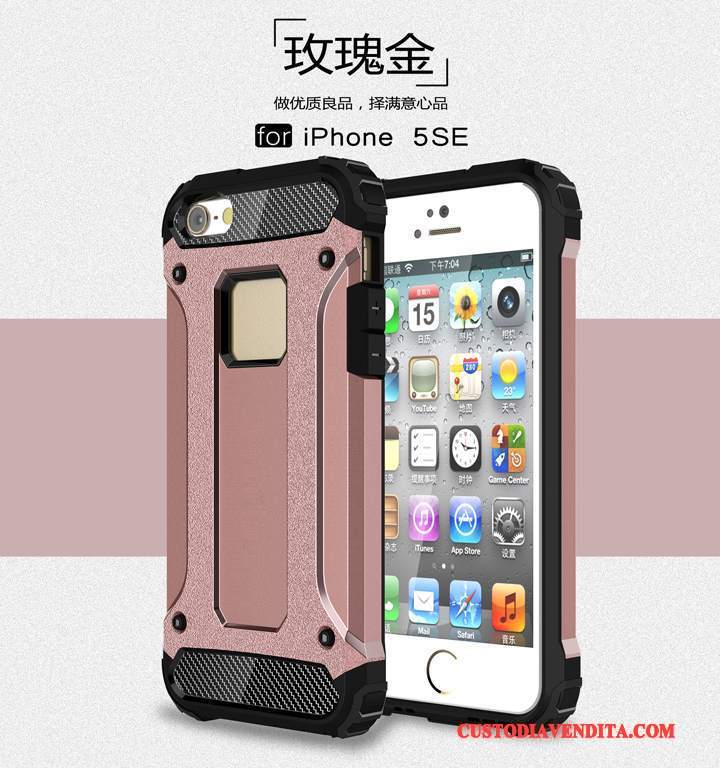 Custodia iPhone Se Silicone Telefono Anti-caduta, Cover iPhone Se Tutto Incluso Nero