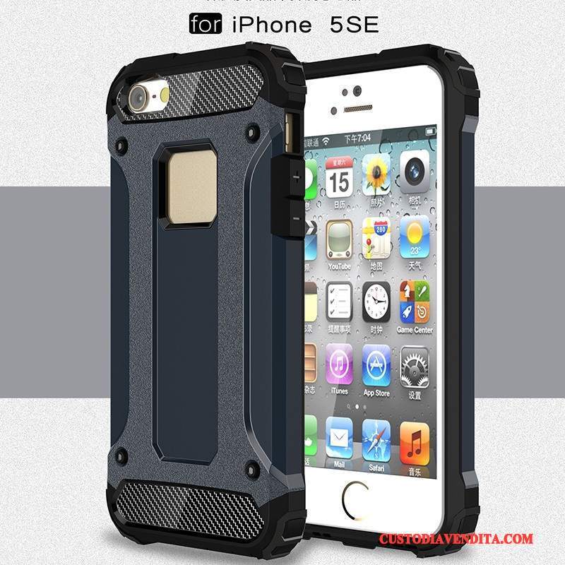 Custodia iPhone Se Silicone Telefono Anti-caduta, Cover iPhone Se Tutto Incluso Nero