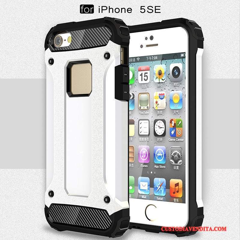 Custodia iPhone Se Silicone Telefono Anti-caduta, Cover iPhone Se Tutto Incluso Nero