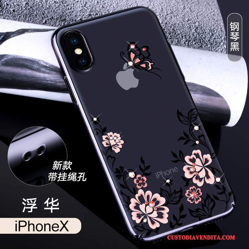 Custodia iPhone X Colore Trasparentetelefono, Cover iPhone X Strass Lusso Anti-caduta