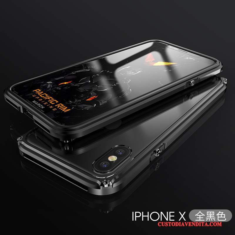 Custodia iPhone X Creativo Nuovo Telaio, Cover iPhone X Protezione Porpora Tendenza