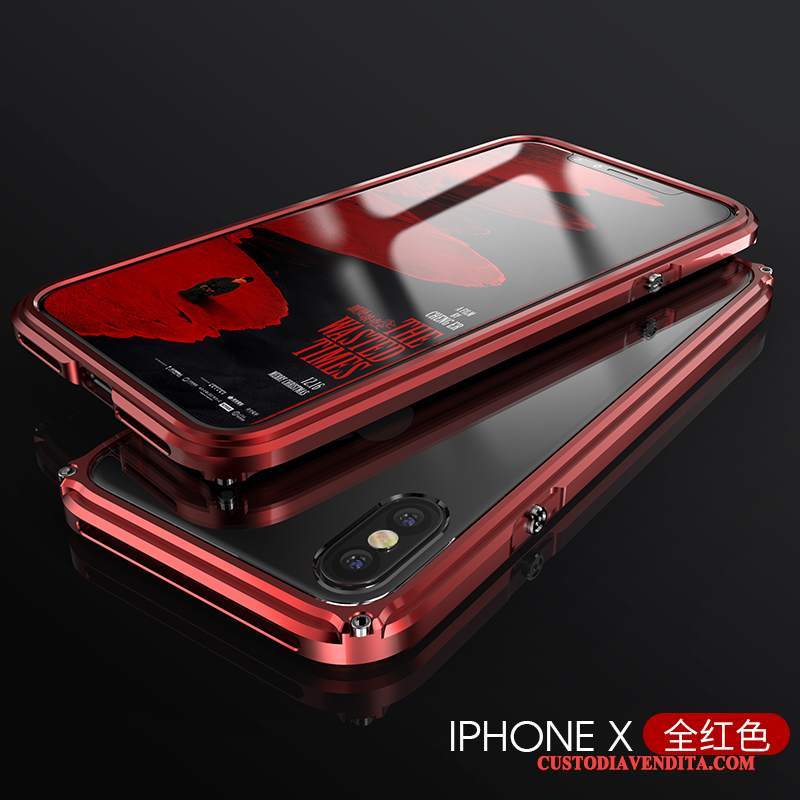 Custodia iPhone X Creativo Nuovo Telaio, Cover iPhone X Protezione Porpora Tendenza