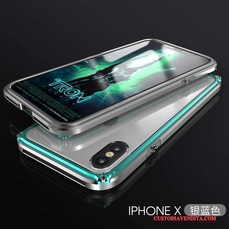 Custodia iPhone X Creativo Nuovo Telaio, Cover iPhone X Protezione Porpora Tendenza