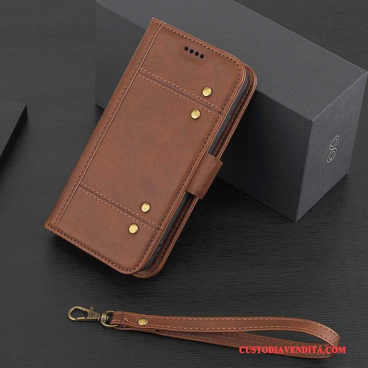 Custodia iPhone X Pelle Affari Morbido, Cover iPhone X Folio Di Personalità Divisa