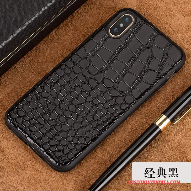 Custodia iPhone X Pelle Marchio Di Tendenza Commemorare, Cover iPhone X Colore Tutto Incluso Nuovo