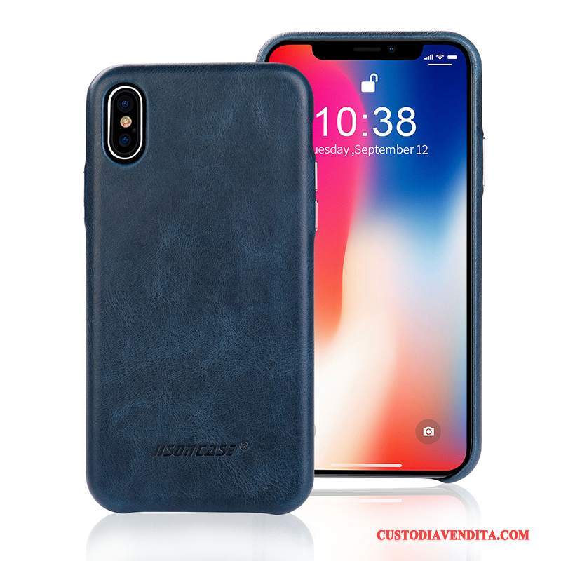 Custodia iPhone X Pelle Tutto Incluso Arancione, Cover iPhone X Protezione Tendenza Nuovo