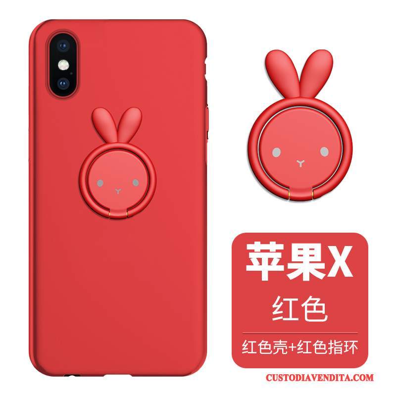 Custodia iPhone X Silicone Rosso Supporto, Cover iPhone X Anti-cadutatelefono