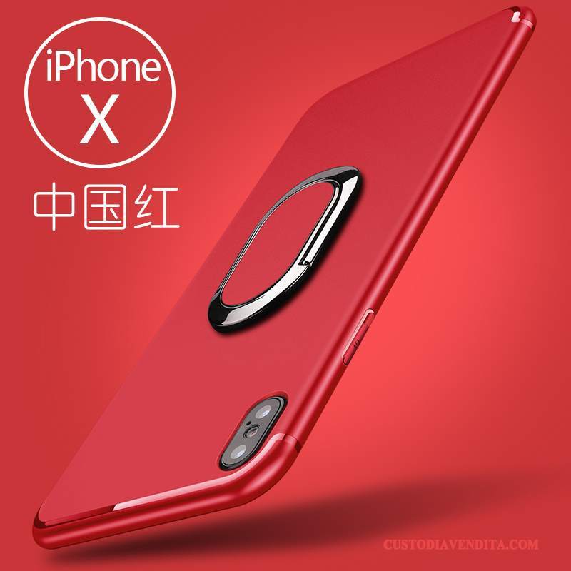 Custodia iPhone X Silicone Rosso Supporto, Cover iPhone X Anti-cadutatelefono
