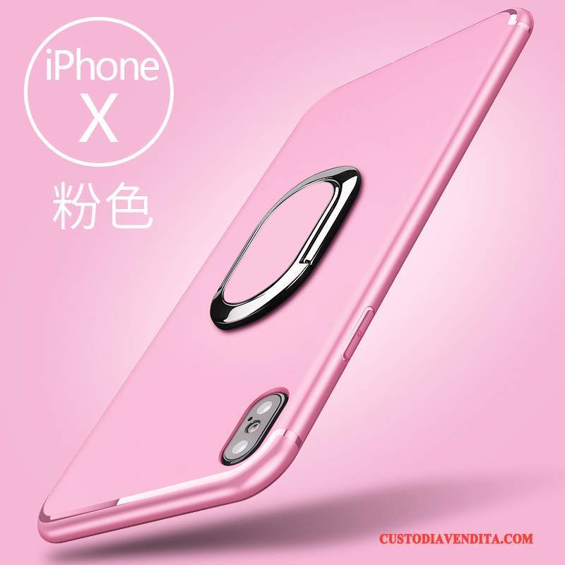 Custodia iPhone X Silicone Rosso Supporto, Cover iPhone X Anti-cadutatelefono
