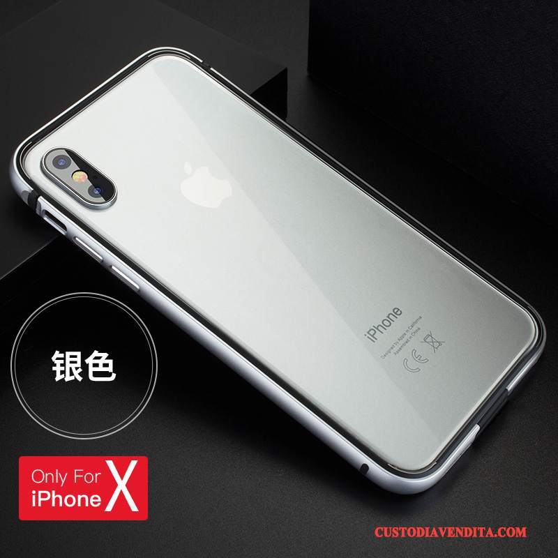Custodia iPhone X Silicone Telefono Telaio, Cover iPhone X Protezione Nuovo Nero