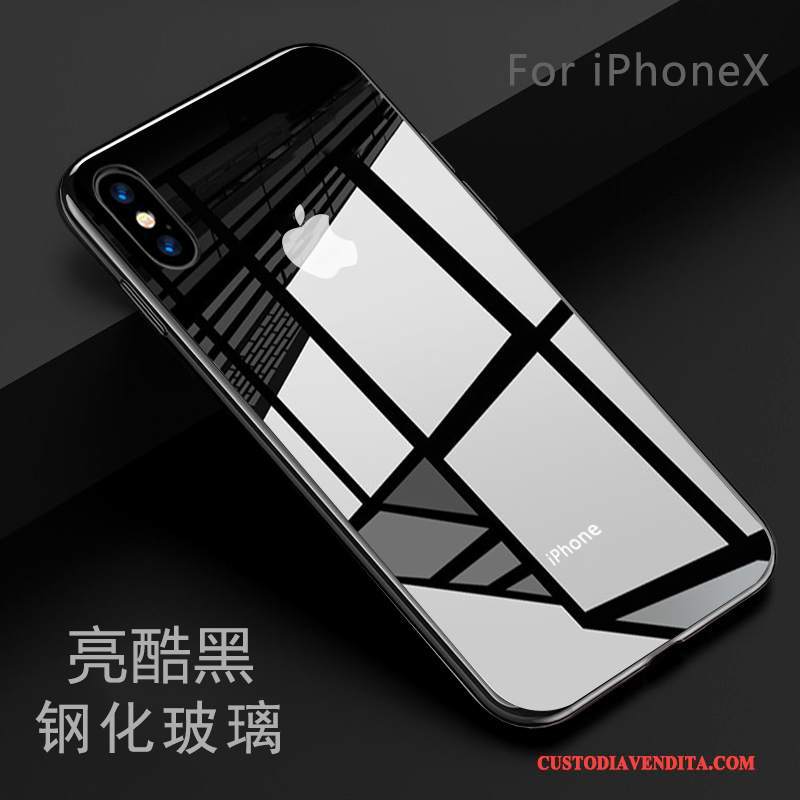 Custodia iPhone X Silicone Tendenzatelefono, Cover iPhone X Anti-caduta Nero