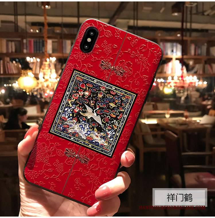Custodia iPhone Xs Goffratura Blutelefono, Cover iPhone Xs Protezione