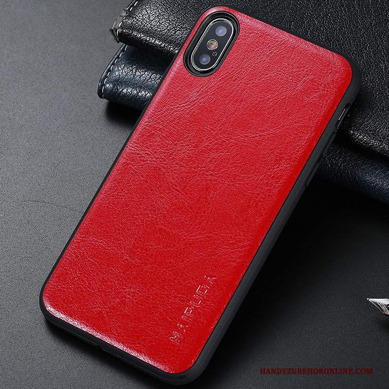 Custodia iPhone Xs Max Pelle Tutto Incluso Coperchio Posteriore, Cover iPhone Xs Max Protezione Nuovo Rosa