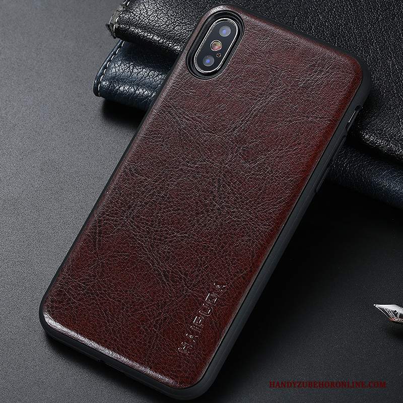 Custodia iPhone Xs Max Pelle Tutto Incluso Coperchio Posteriore, Cover iPhone Xs Max Protezione Nuovo Rosa