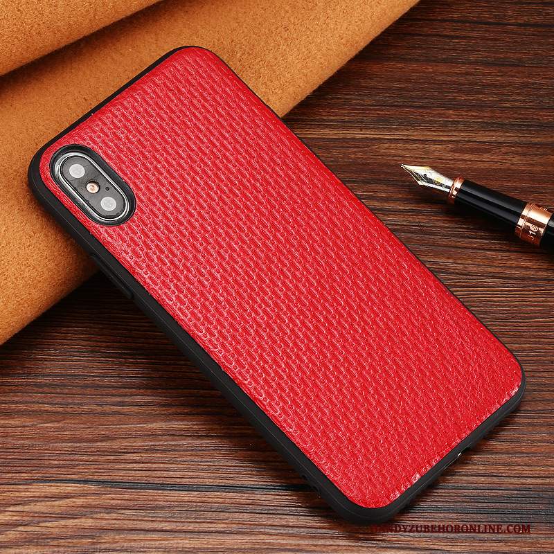 Custodia iPhone Xs Max Pelle Tutto Incluso Coperchio Posteriore, Cover iPhone Xs Max Protezione Nuovo Rosa
