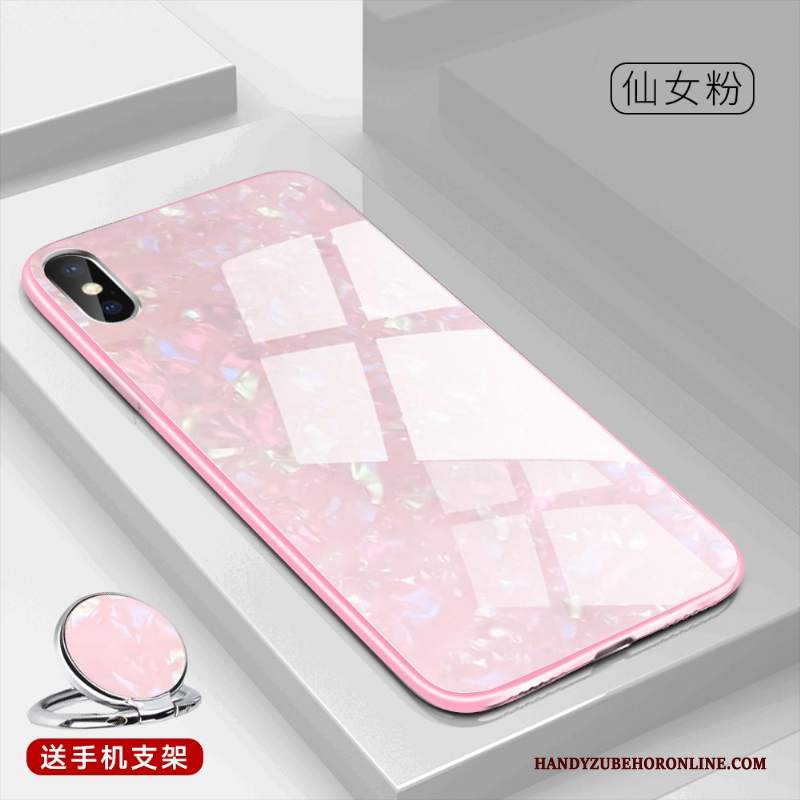 Custodia iPhone Xs Max Tutto Incluso Marchio Di Tendenza, Cover iPhone Xs Max Rosso Vetro