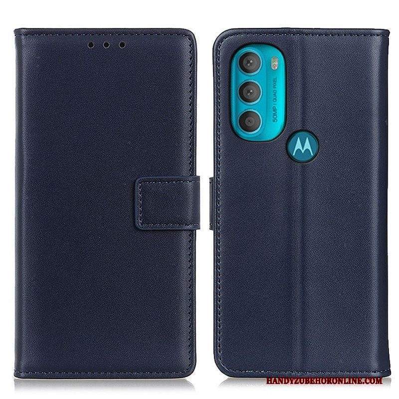 Custodia in pelle Moto G71 5G Ecopelle Tinta Unita