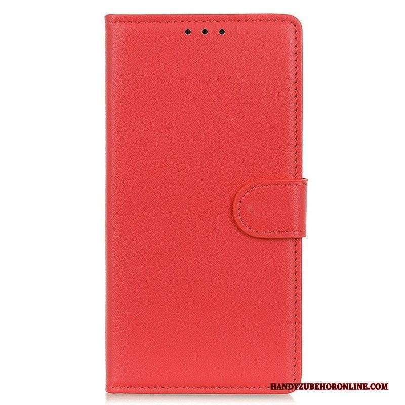 Custodia in pelle Moto G71 5G Tradizionalmente Litchi