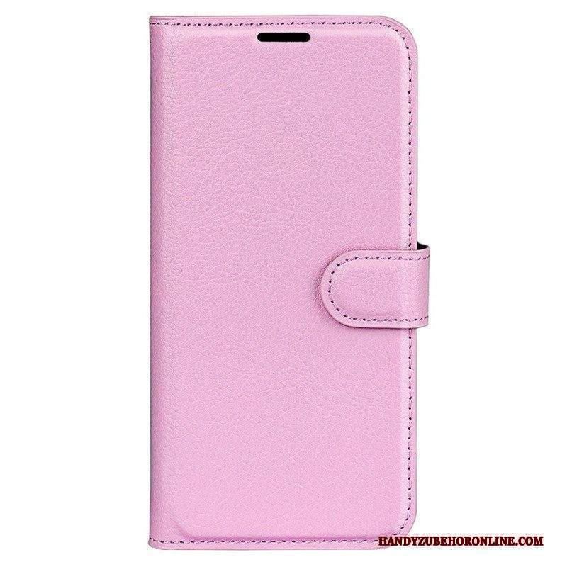 Custodia in pelle Moto G73 5G Classico Effetto Pelle Litchi