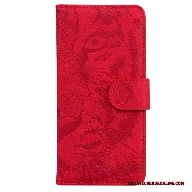 Custodia in pelle Moto G73 5G Impronta Di Tigre