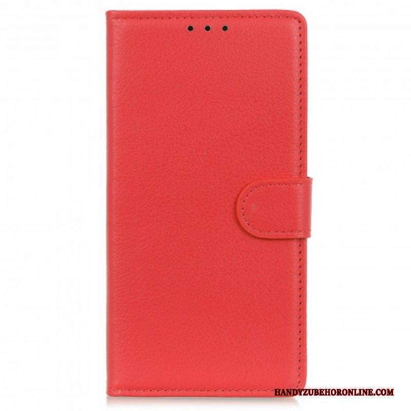 Custodia in pelle Motorola Edge 20 Pro Ecopelle Tradizionale Litchi