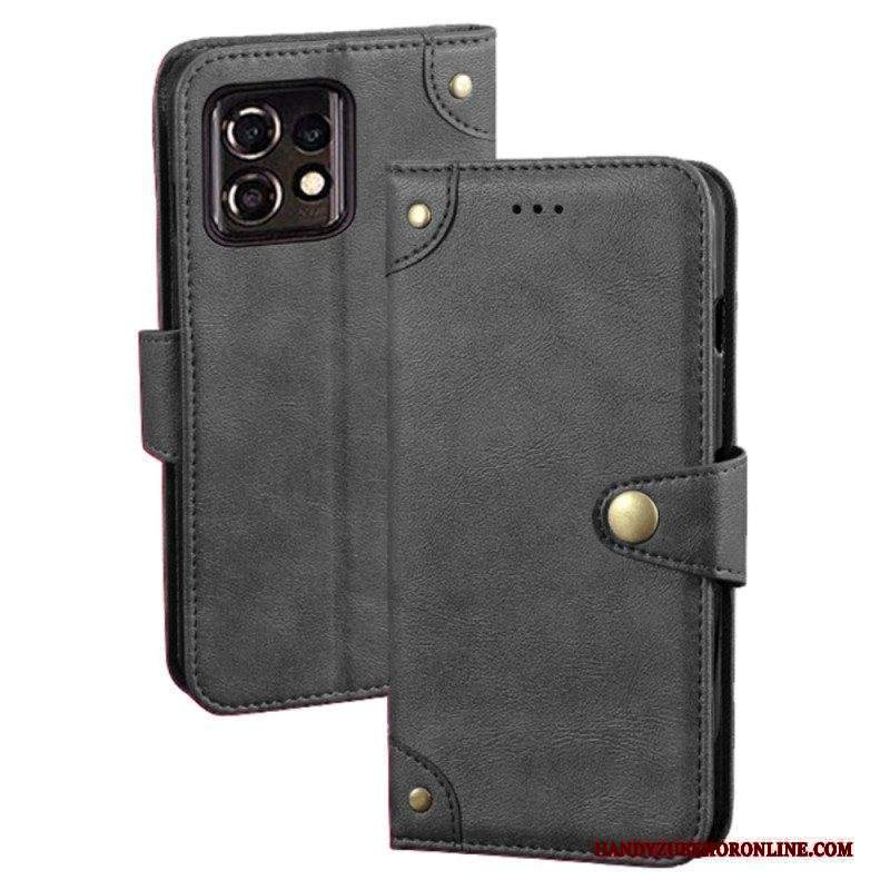 Custodia in pelle Motorola Edge 40 Pro Con Rivetti Idewei