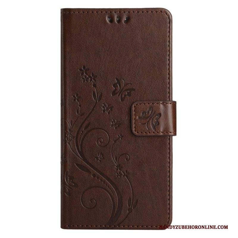Custodia in pelle Samsung Galaxy A14 / A14 5G Strappy Floreale