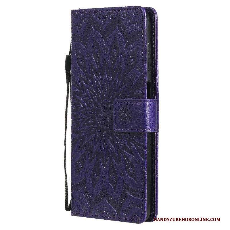 Custodia in pelle Samsung Galaxy M12 / A12 Fiore Del Sole