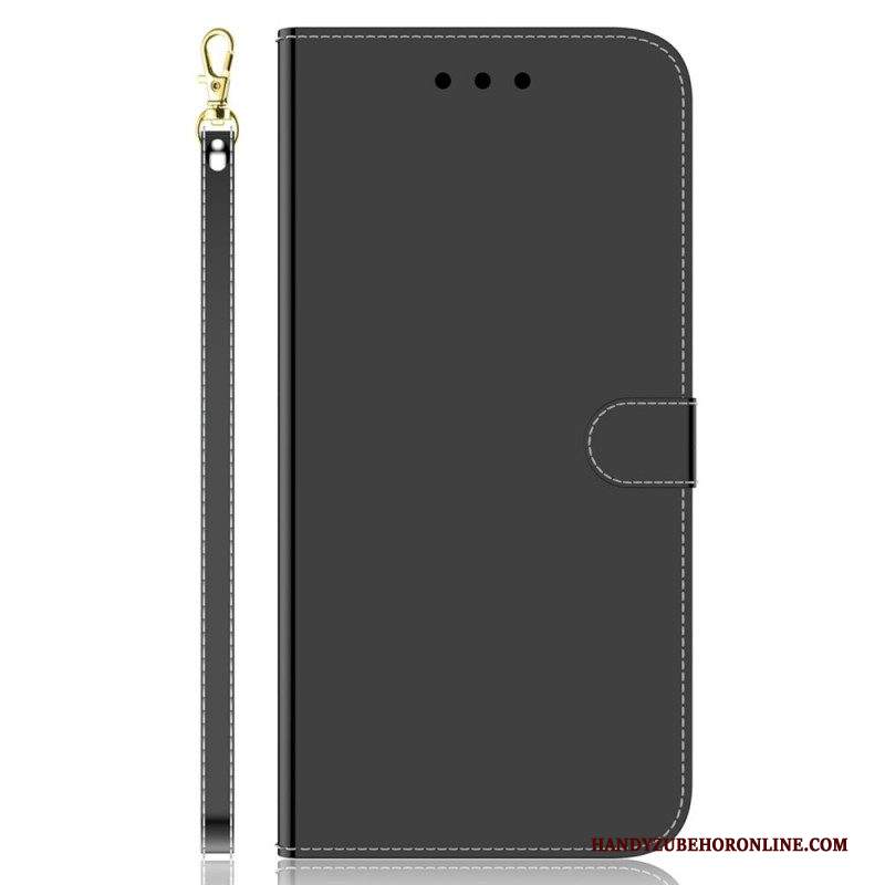 Custodia in pelle Samsung Galaxy M33 5G Specchio E Cordino