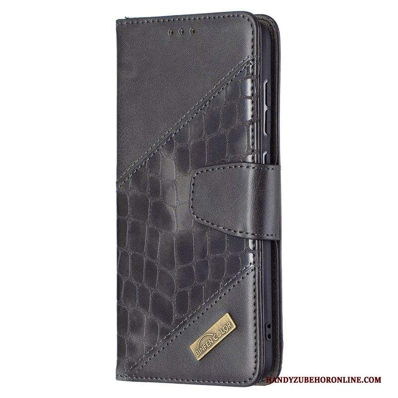 Custodia in pelle Samsung Galaxy S21 FE Classico Effetto Pelle Di Coccodrillo