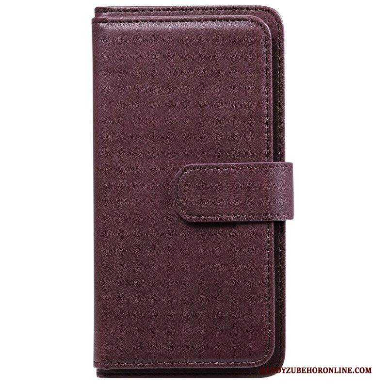 Custodia in pelle Samsung Galaxy S21 FE Porta Carte 10 In Ecopelle