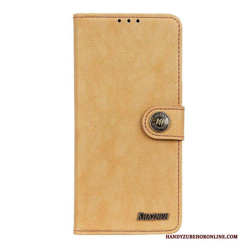 Custodia in pelle Samsung Galaxy S22 5G Khazneh Crosta Di Cuoio Retrò