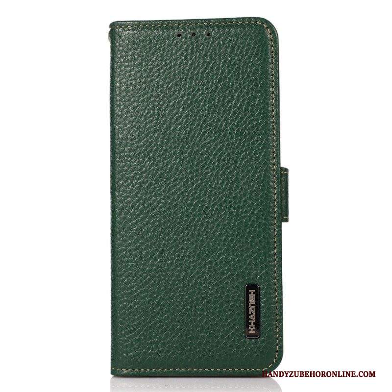 Custodia in pelle Samsung Galaxy S23 5G Pelle Litchi Khazneh Rfid