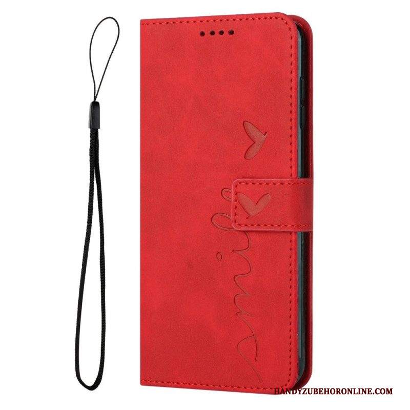 Custodia in pelle Samsung Galaxy S23 5G Sorridi Con Il Cordino