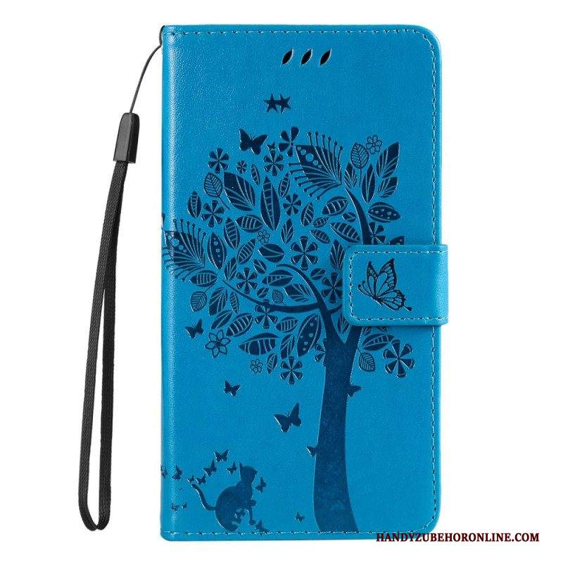 Custodia in pelle Samsung Galaxy S23 5G Tiragraffi Con Cordino