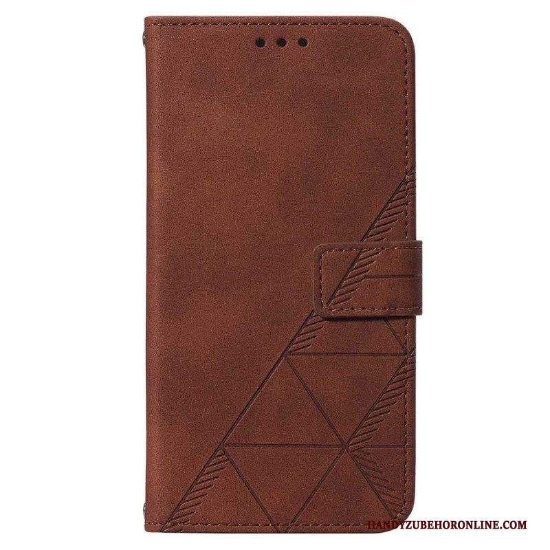 Custodia in pelle Samsung Galaxy S23 5G Triangoli Di Cinturino