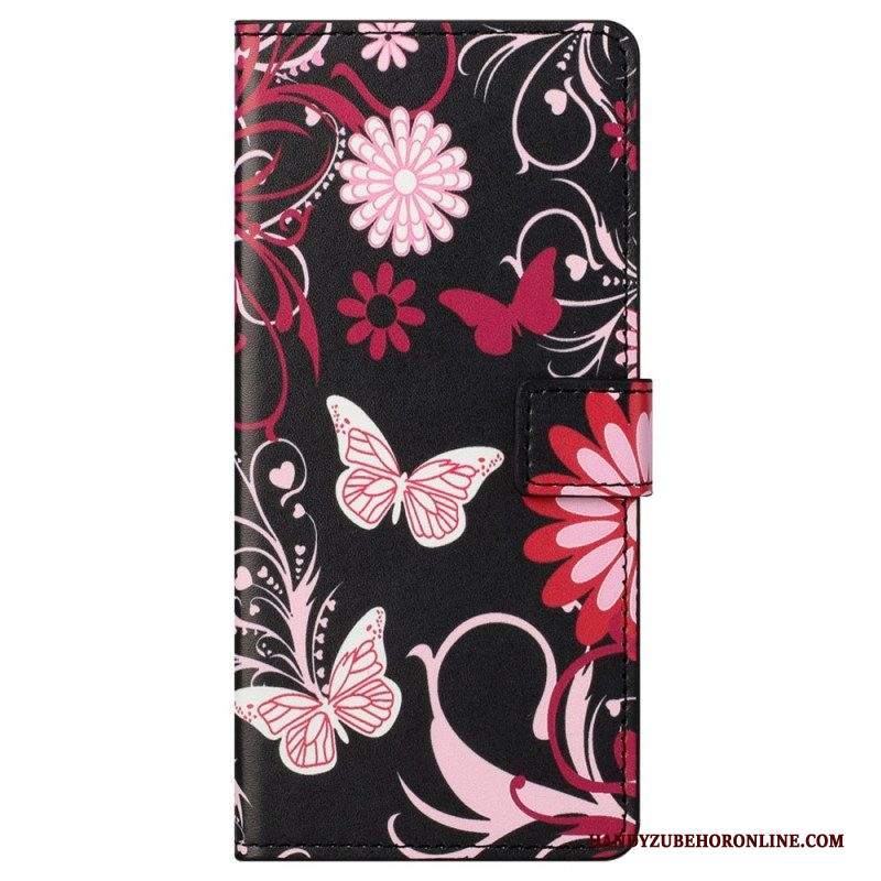 Custodia in pelle Samsung Galaxy S23 Plus 5G Meravigliose Farfalle
