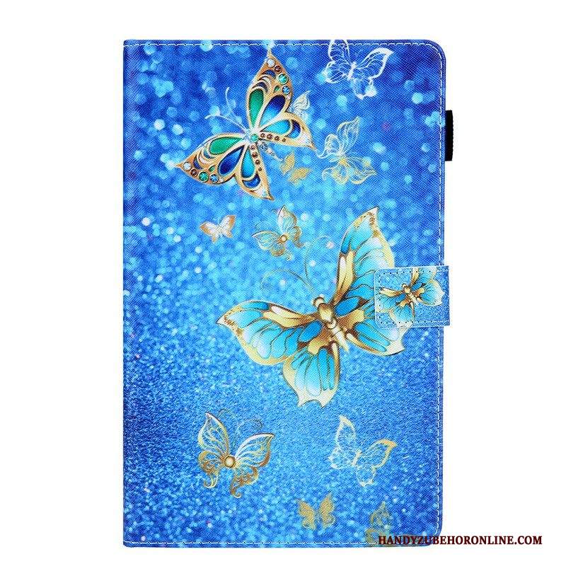 Custodia in pelle Samsung Galaxy Tab A7 Lite Farfalle