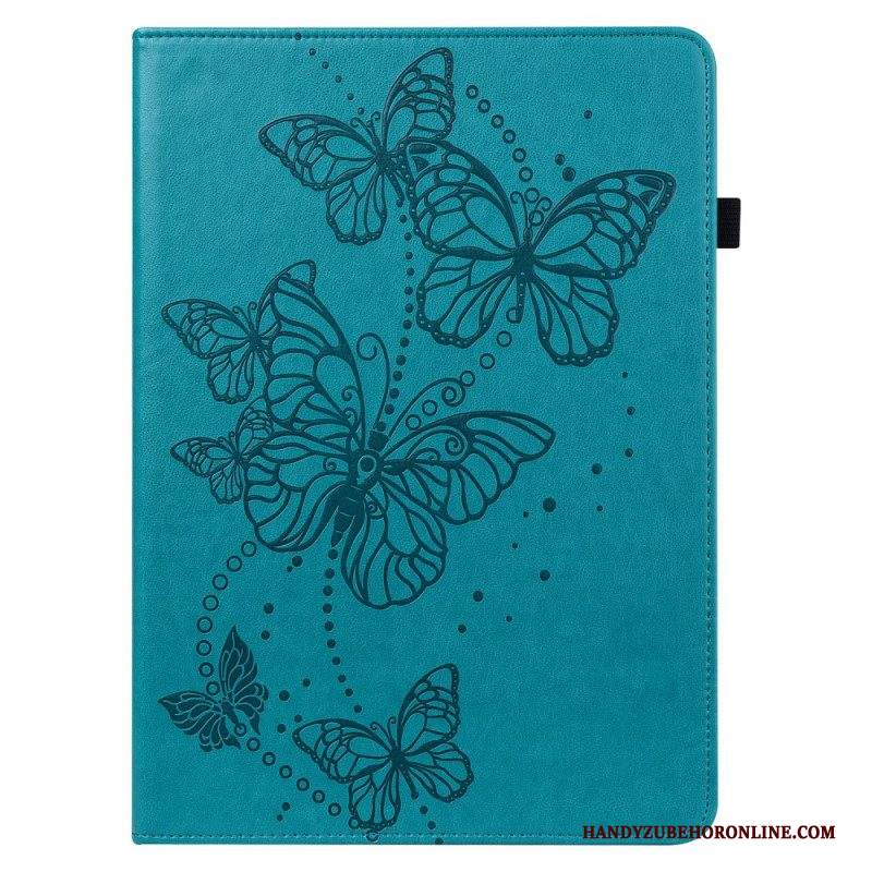 Custodia in pelle Samsung Galaxy Tab A8 (2021) Farfalle Stilizzate